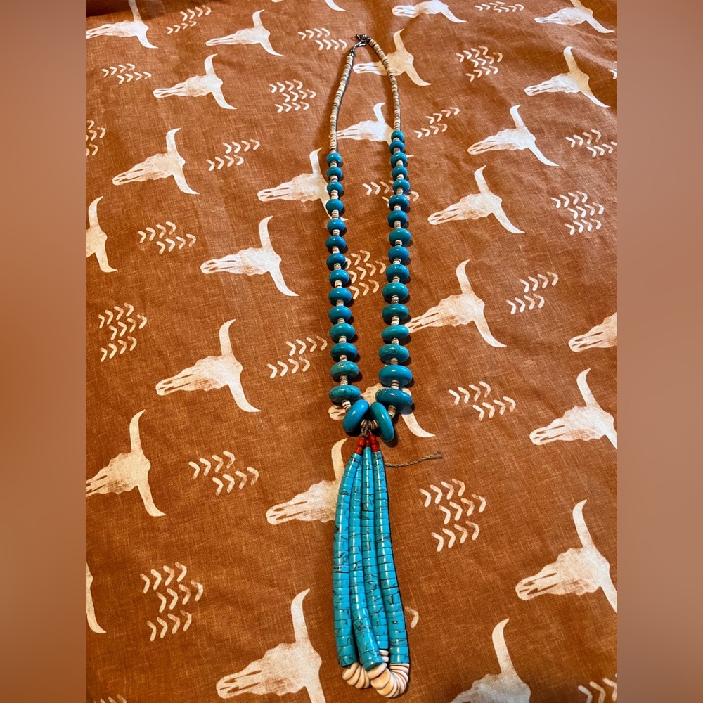 Genuine Turquoise Navajo Necklace 19.5”